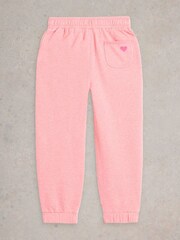 White Stuff Pink Nelly Jersey 100% Organic Cotton Joggers - Image 2 of 3