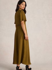 White Stuff Green Darcy Bias Cut Dress - Image 2 of 6