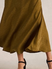 White Stuff Green Darcy Bias Cut Dress - Image 4 of 6