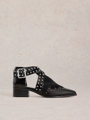 White Stuff Black Studded Ankle Boots - Image 3 of 5