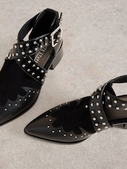 White Stuff Black Studded Ankle Boots - Image 5 of 5