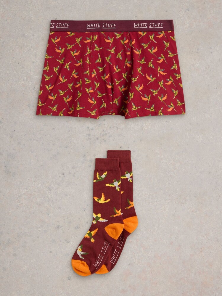 White Stuff Red Boxers & Sock Gift Set - Image 1 of 1