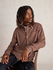 White Stuff Pink Geo Printed Cord 100% Cotton Shirt - Image 1 of 4