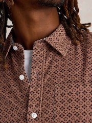 White Stuff Pink Geo Printed Cord 100% Cotton Shirt - Image 4 of 4