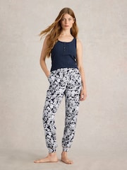 White Stuff Blue Freya Jersey Pyjama Joggers - Image 1 of 6