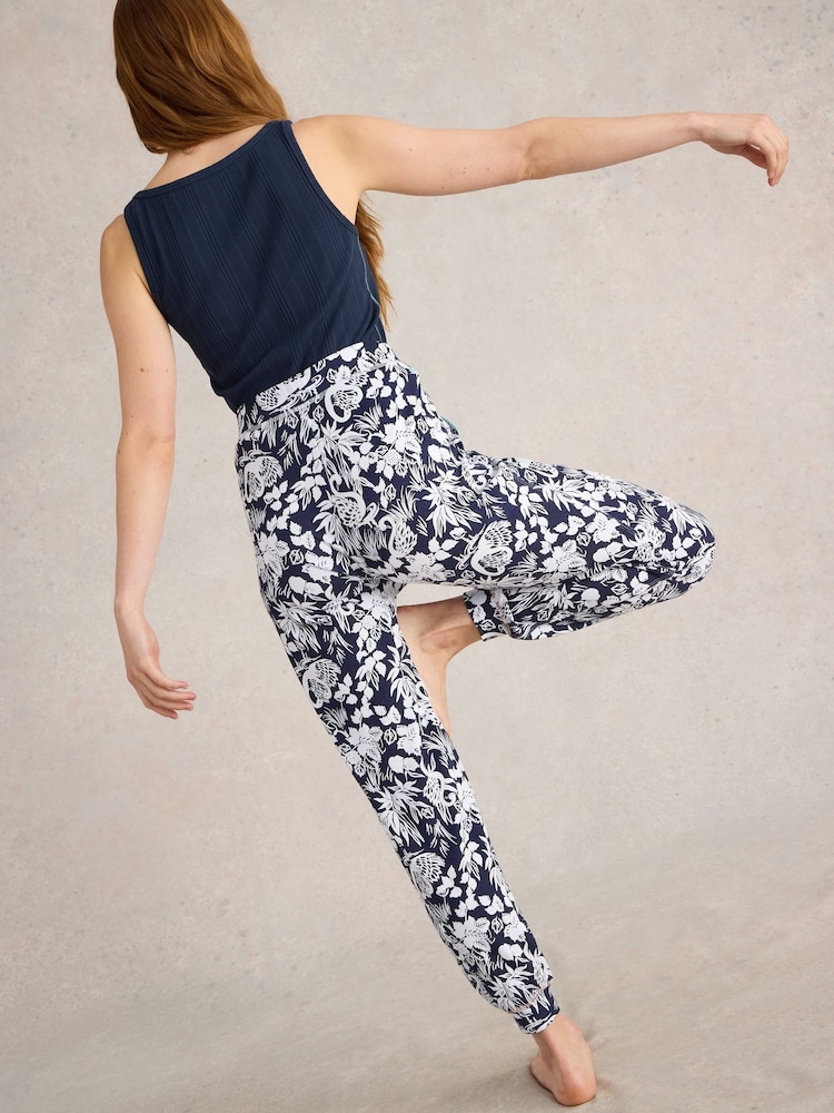 White Stuff Blue Freya Jersey Pyjama Joggers - Image 2 of 6