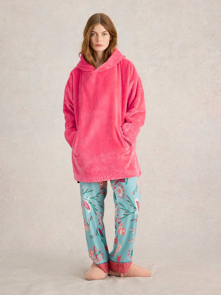 White Stuff Pink Clover Cosy Snuggle Hoodie - Image 1 of 6