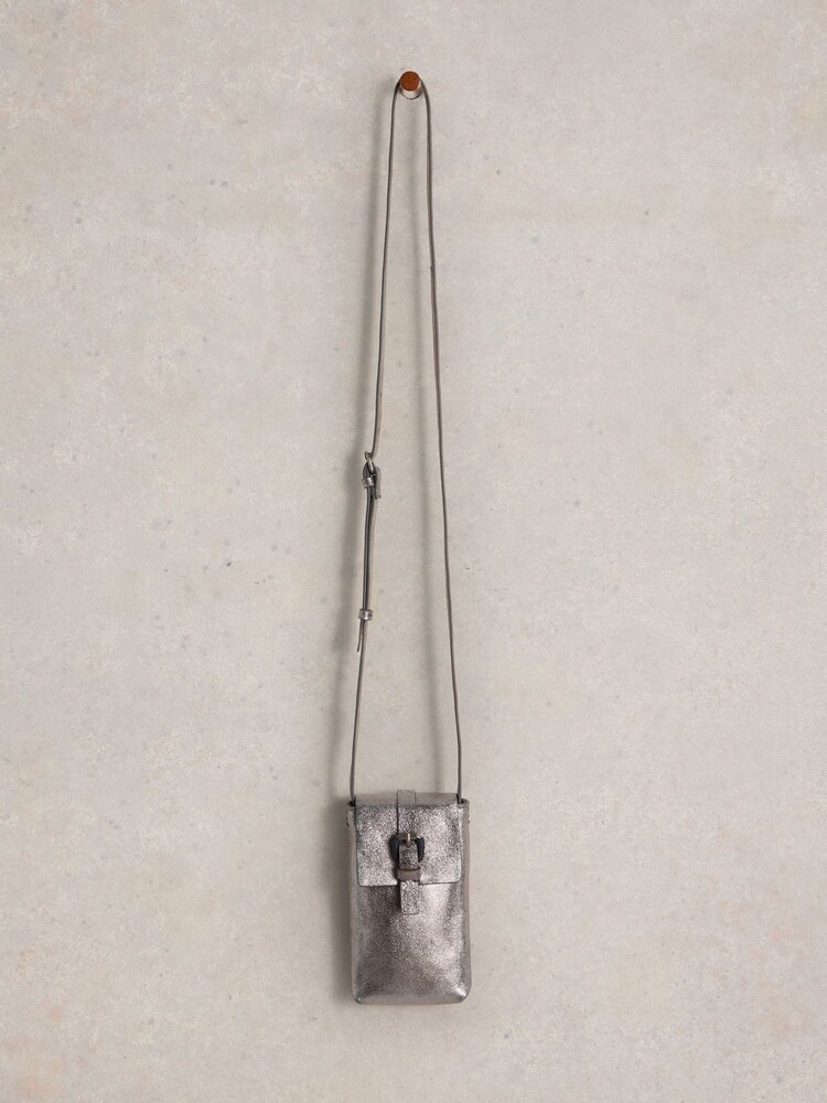 White Stuff Medium Golden Clara Buckle Leather Phone Bag - Image 1 of 3 White Stuff Medium Golden Clara Buckle Leather Phone Bag - Image 1 of 3