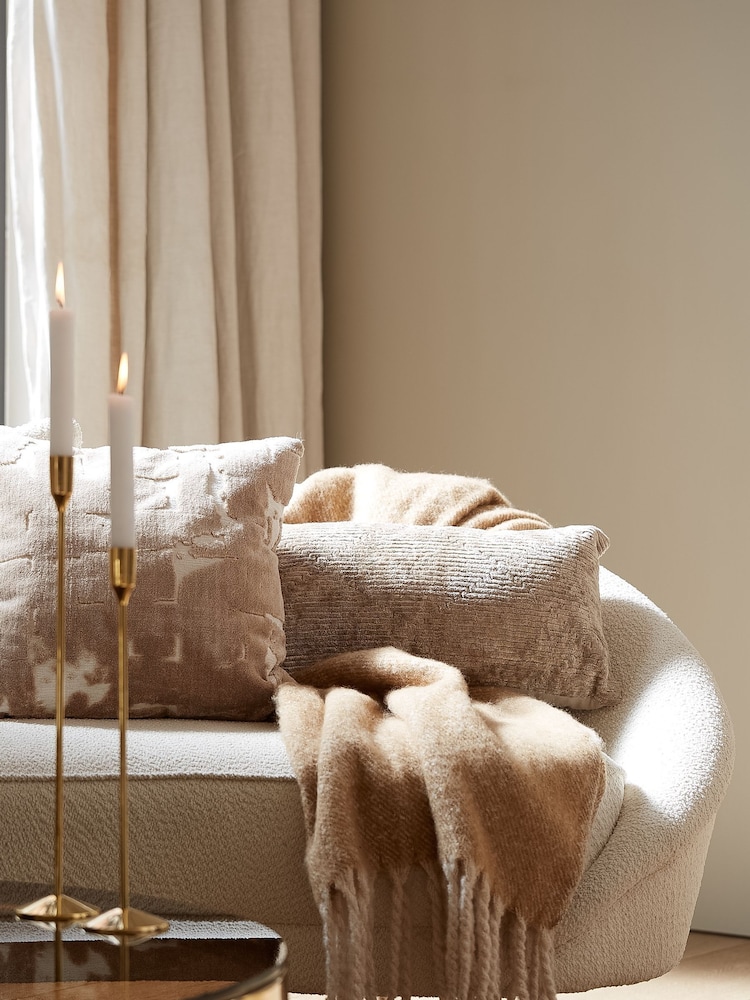 Light & Living Brown Huslia Textured Abstract Cushion - Image 1 of 4