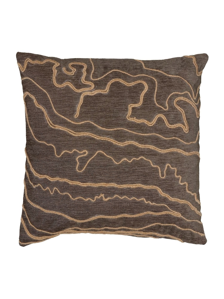 Light & Living Brown Castro Braided Cushion - Image 2 of 4 Light & Living Brown Castro Braided Cushion - Image 2 of 4