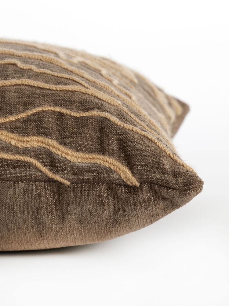Light & Living Brown Castro Braided Cushion - Image 4 of 4 Light & Living Brown Castro Braided Cushion - Image 4 of 4