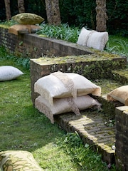 Light & Living Brown 100% Cotton Luani Fringed Cushion - Image 3 of 5