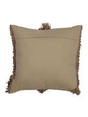 Light & Living Brown 100% Cotton Luani Fringed Cushion - Image 4 of 5