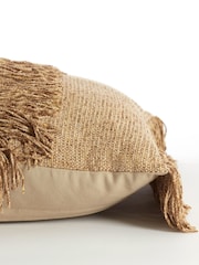 Light & Living Brown 100% Cotton Luani Fringed Cushion - Image 5 of 5