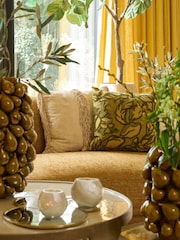 Light & Living White 100% Cotton Luani Fringed Cushion - Image 3 of 5