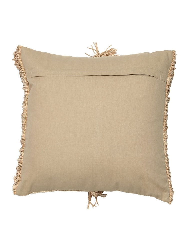 Light & Living White 100% Cotton Luani Fringed Cushion - Image 5 of 5