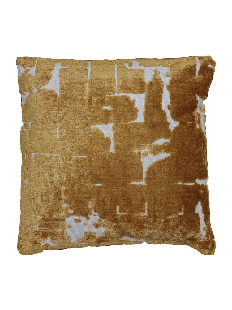 Light & Living Yellow Huslia Textured Abstract Cushion - Image 1 of 4
