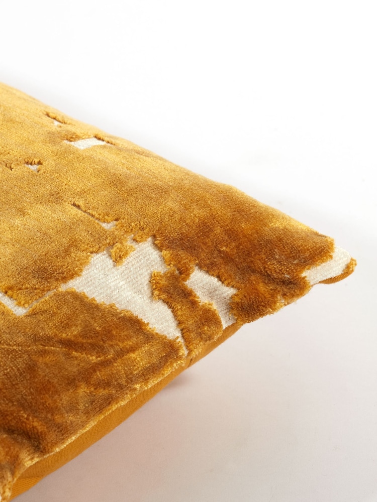 Light & Living Yellow Huslia Textured Abstract Cushion - Image 2 of 4