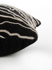 Light & Living Black Castro Braided Cushion - Image 3 of 4