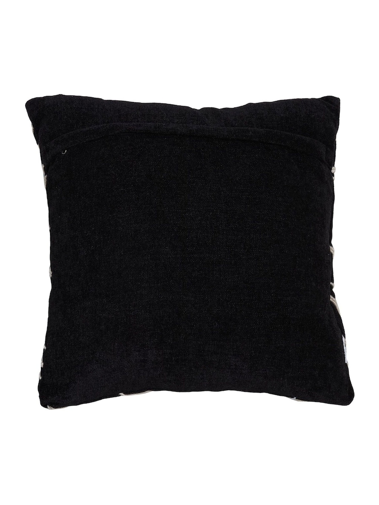 Light & Living Black Castro Braided Cushion - Image 4 of 4 Light & Living Black Castro Braided Cushion - Image 4 of 4