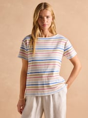 Joules Harbour Multi Short Sleeve Boat Neck Breton Top - Image 1 of 9