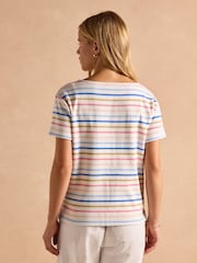 Joules Harbour Multi Short Sleeve Boat Neck Breton Top - Image 2 of 9
