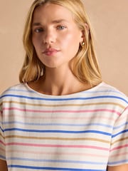 Joules Harbour Multi Short Sleeve Boat Neck Breton Top - Image 3 of 9