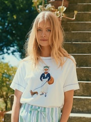 Joules Jonty Fox Graphic Cotton Short Sleeve T-Shirt - Image 1 of 9