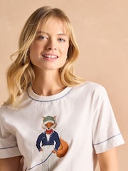 Joules Jonty Fox Graphic Cotton Short Sleeve T-Shirt - Image 6 of 9