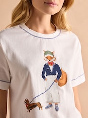 Joules Jonty Fox Graphic Cotton Short Sleeve T-Shirt - Image 7 of 9