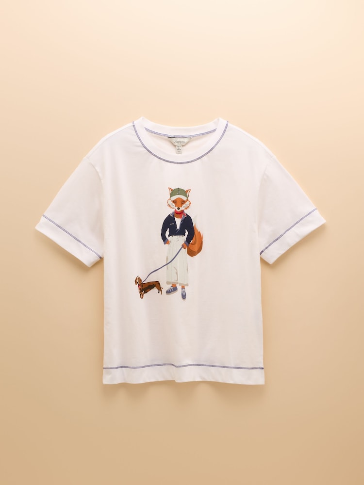Joules Jonty Fox Graphic Cotton Short Sleeve T-Shirt - Image 9 of 9