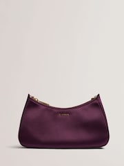Ted Baker Purple Agnise Chain Detail Satin Shoulder Bag - Image 1 of 4