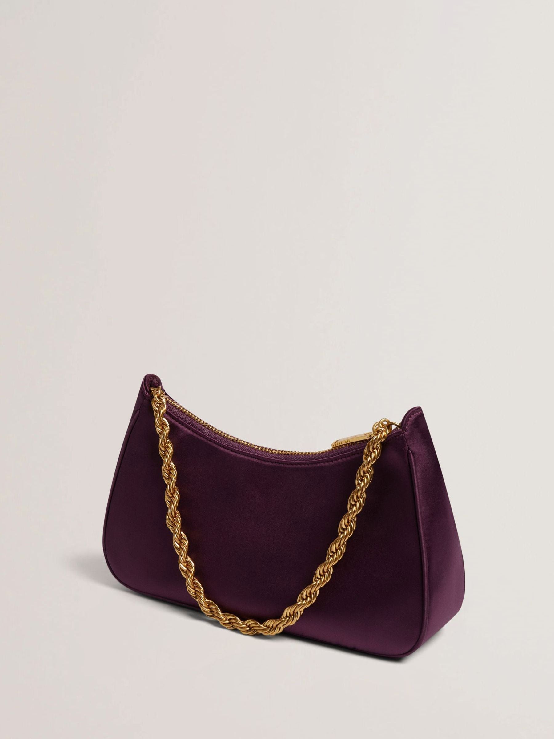 Buy Ted Baker Purple Agnise Chain Detail Satin Shoulder Bag from