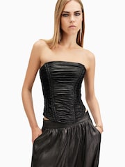 AllSaints Black Livvy Corset Dress - Image 1 of 6
