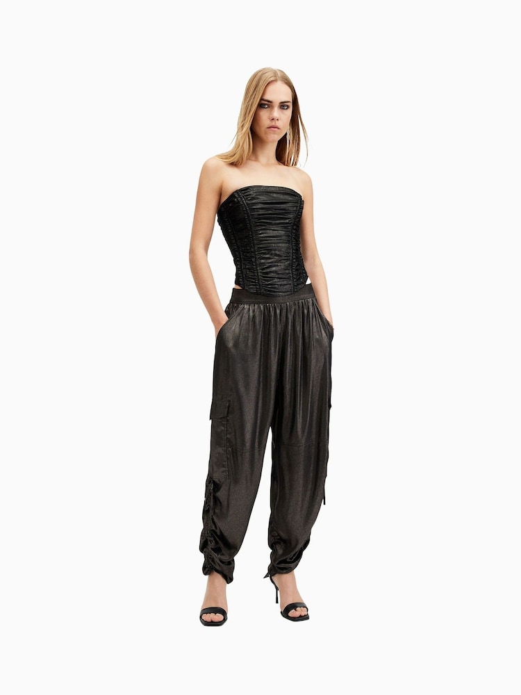 white christmas dresses All Saints Black Corset Maxi Dress (Small)