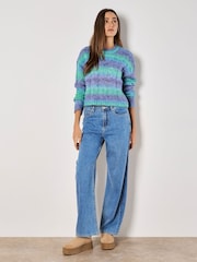 Apricot Blue Cable Space Dye Boxy Jumper - Image 2 of 4