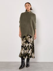 Apricot Green Chevron High Low Mock Neck Jumper - Image 2 of 5