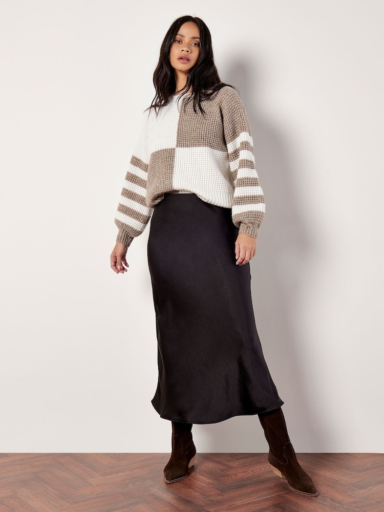 Apricot Cream Colourblock Waffle Knit Jumper - Image 2 of 4