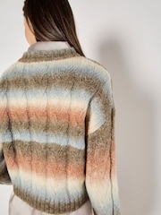 Apricot Orange Cable Space Dye Boxy Jumper - Image 5 of 5