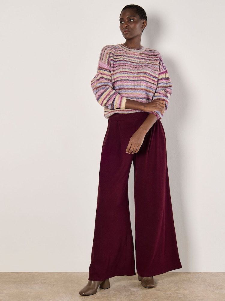 Apricot Pink Multicoloured Stripe Aran Jumper - Image 3 of 4