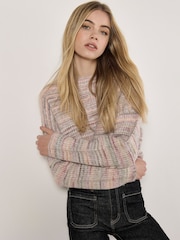 Apricot Red Space Dye Square Panel Boxy Jumper - Image 1 of 5
