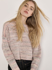 Apricot Red Space Dye Square Panel Boxy Jumper - Image 3 of 5