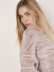 Apricot Red Space Dye Square Panel Boxy Jumper - Image 5 of 5