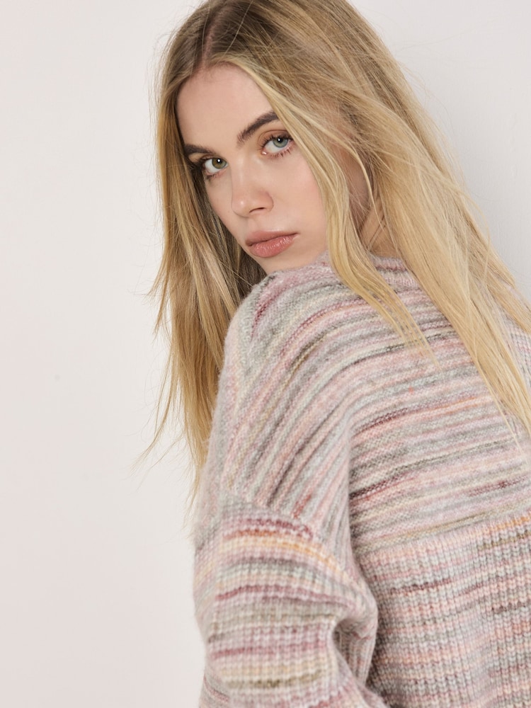 Apricot Red Space Dye Square Panel Boxy Jumper - Image 5 of 5