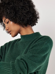 Apricot Green Waffle Knitted Midi Dress - Image 3 of 4