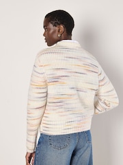 Apricot Cream Space Dye Lines Fisherman Jumper - Image 5 of 5