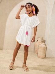Lipsy White Jersey Kaftan (5-16yrs) - Image 3 of 6