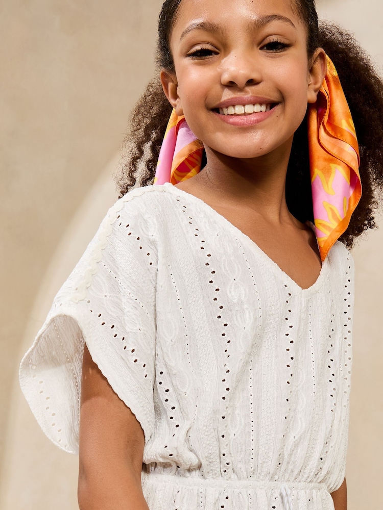 Lipsy White Jersey Kaftan (5-16yrs) - Image 6 of 6
