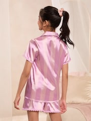 Lila Violetti Raita - Lipsy Satiini Pyjamas (3-16v) - Kuva 5 / 5