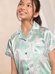 Lipsy Mint Green Satin Pyjamas (3-16yrs) - Image 2 of 4